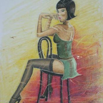 Painting titled "Cabaret" by Patricia Colapinto, Original Artwork, Oil