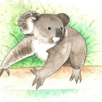 Peinture intitulée "koala" par Patricia Colapinto, Œuvre d'art originale