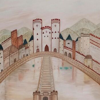 Painting titled "Castel" by Patricia Costa, Original Artwork, Acrylic