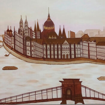 Painting titled "Budapest" by Patricia Costa, Original Artwork, Oil
