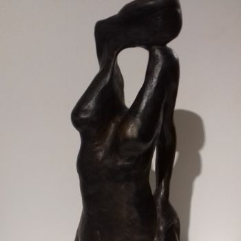 Sculpture intitulée "Black in Blues" par Olympe/Patricia Dubois, Œuvre d'art originale, Terre cuite