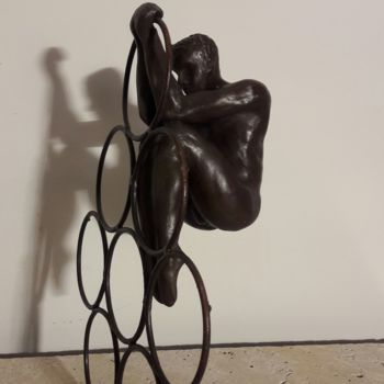 Скульптура под названием "Athleste" - Olympe/Patricia Dubois, Подлинное произведение искусства, Терракота