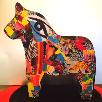 Sculptuur getiteld "ARTY'horse.jpg" door Patricia Ducept (Art'Mony), Origineel Kunstwerk, Mixed Media