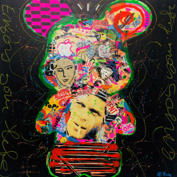 Malarstwo zatytułowany „Love pop Bear” autorstwa Patricia Ducept (Art'Mony), Oryginalna praca, Akryl
