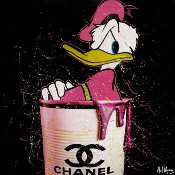 Malerei mit dem Titel "Pop Donald Chanel" von Patricia Ducept (Art'Mony), Original-Kunstwerk, Acryl