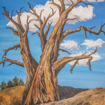 Painting titled "Ancient Tree" by Patricia Gould, Original Artwork, Acrylic Mounted on Wood Stretcher frame