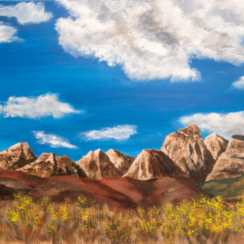Painting titled "Desert Colors II" by Patricia Gould, Original Artwork, Acrylic Mounted on Wood Stretcher frame