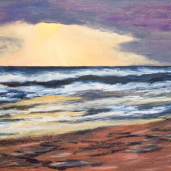 Painting titled "Evening Glow" by Patricia Gould, Original Artwork, Acrylic Mounted on Wood Stretcher frame