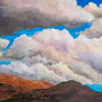 Peinture intitulée "Hills & Clouds II" par Patricia Gould, Œuvre d'art originale, Acrylique Monté sur Châssis en bois