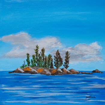 Malerei mit dem Titel "Morning on the Bay" von Patricia Gould, Original-Kunstwerk, Acryl Auf Keilrahmen aus Holz montiert