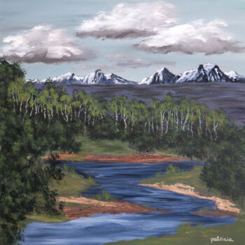 Painting titled "River of Life in th…" by Patricia Gould, Original Artwork, Acrylic Mounted on Wood Stretcher frame