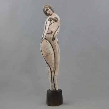 Sculpture titled "femme fleur" by Patricia Grenier, Original Artwork, Ceramics