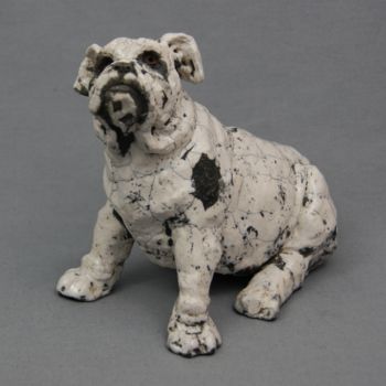 Scultura intitolato "Bouledogue.jpg" da Patricia Grenier, Opera d'arte originale, Ceramica