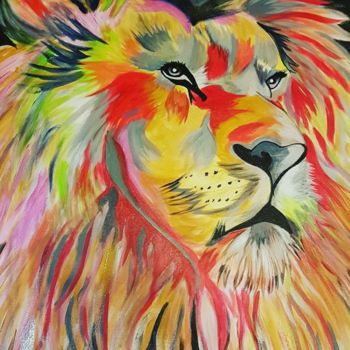 Pintura intitulada "Le Roi Lion" por Les Créations De Patou, Obras de arte originais, Acrílico