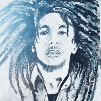 Картина под названием "Bob Marley" - Les Créations De Patou, Подлинное произведение искусства, Акрил