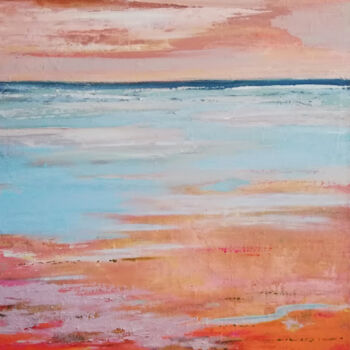 Painting titled "Entre terre et mer…" by Patricia Le Berre, Original Artwork, Oil