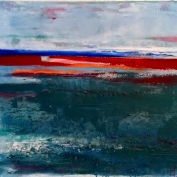 Pintura intitulada "Entre terre et mer…" por Patricia Le Berre, Obras de arte originais, Óleo