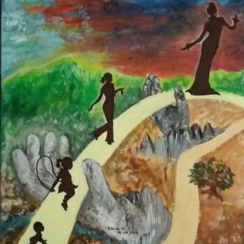 Peinture intitulée "Le Chemin 2" par Patricia M. Le Démon Du Crayon, Œuvre d'art originale
