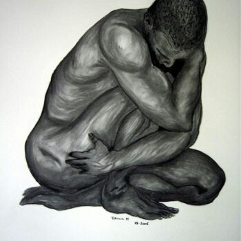Painting titled "essai-masculin-003.…" by Patricia M. Le Démon Du Crayon, Original Artwork