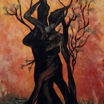 Painting titled "Baobab" by Patricia M. Le Démon Du Crayon, Original Artwork