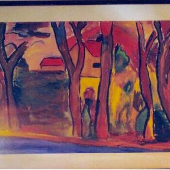 Painting titled "El bosque" by Patricia Maiolino, Original Artwork, Tempera