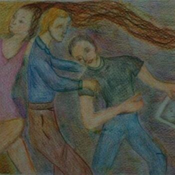 Dessin intitulée "Eran tres" par Patricia Maiolino, Œuvre d'art originale, Crayon