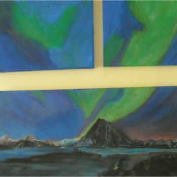 Painting titled "Aurora Boreal" by Patricia Maiolino, Original Artwork, Oil