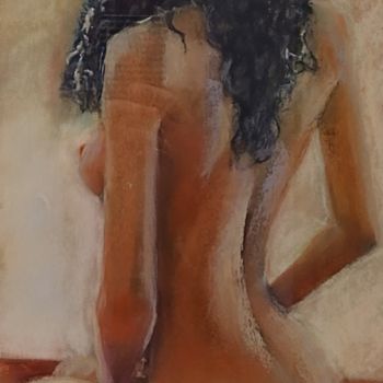 Peinture intitulée "Femme de dos" par Patricia Menadier, Œuvre d'art originale, Pastel