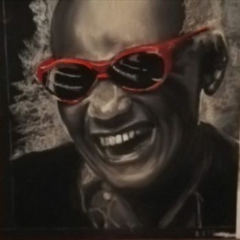 Dessin intitulée "Ray Charles" par Patricia Menadier, Œuvre d'art originale, Pastel
