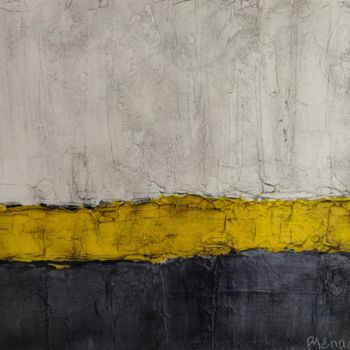 Peinture intitulée "LIGNE JAUNE" par Patricia Menadier, Œuvre d'art originale, Acrylique