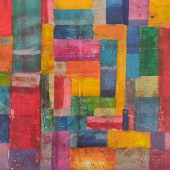 Peinture intitulée "couleurs vintage 3" par Patricia Menadier, Œuvre d'art originale, Acrylique