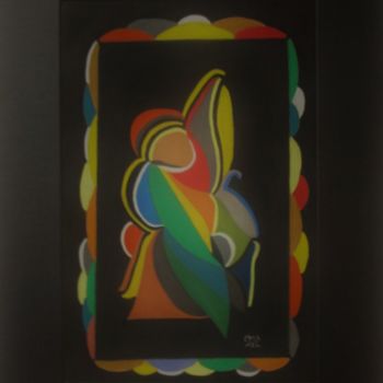 Σχέδιο με τίτλο "Danse en couleurs" από Patricia Neveux, Αυθεντικά έργα τέχνης, Παστέλ