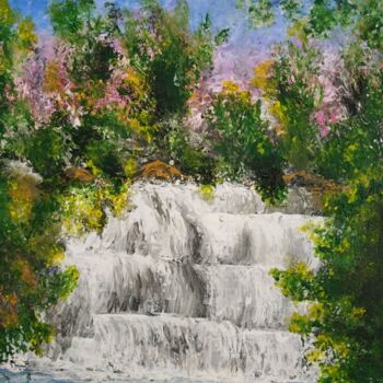 Pintura titulada "la cascade" por Patricia Poulot, Obra de arte original, Acrílico