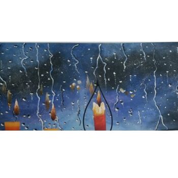 Painting titled "un jour de pluie" by Patricia Poulot, Original Artwork, Acrylic