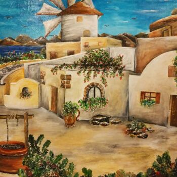 Pintura titulada "le village" por Patricia Poulot, Obra de arte original, Acrílico