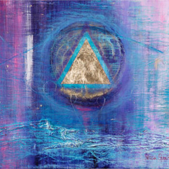Malerei mit dem Titel "sacred triangle" von Patricia Queritet, Original-Kunstwerk