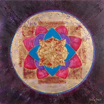 Pintura intitulada "open lotus energy" por Patricia Queritet, Obras de arte originais