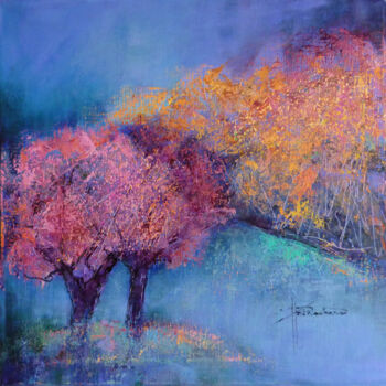Painting titled "Arborescence" by Patricia Ritschard, Original Artwork, Acrylic Mounted on Wood Stretcher frame