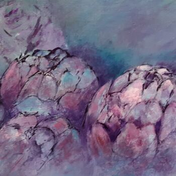 Pittura intitolato "Les violets de Prov…" da Patricia Ritschard, Opera d'arte originale, Acrilico Montato su Telaio per bare…