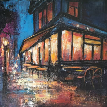 Painting titled "Quartier de lumière" by Patricia Ritschard, Original Artwork, Acrylic Mounted on Wood Stretcher frame