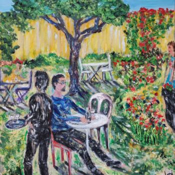 Peinture intitulée "Cote jardin" par Patricia Sensidoni, Œuvre d'art originale, Huile Monté sur Châssis en bois