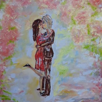 Peinture intitulée "A nos amours" par Patricia Sensidoni, Œuvre d'art originale, Huile Monté sur Châssis en bois