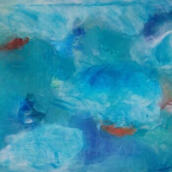 Peinture intitulée ""Blue Lagoon"" par Patricia Von Andersen, Œuvre d'art originale, Acrylique