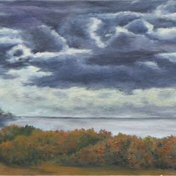 Pintura titulada "Autumn Storm Passing" por Patricia Barone, Obra de arte original, Oleo