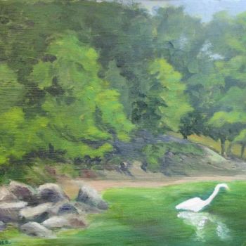 Painting titled "The Black Hall Rive…" by Patricia Barone, Original Artwork, Oil