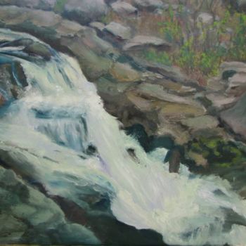Malerei mit dem Titel "Rushing Water at th…" von Patricia Barone, Original-Kunstwerk, Öl