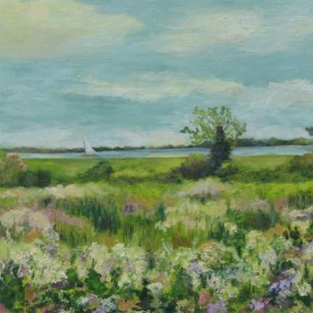 Painting titled "The Last Meadow" by Patricia Barone, Original Artwork, Oil