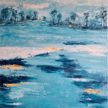 제목이 "Garonne"인 미술작품 Patricia Concordet (Patriciachevalblanc)로, 원작, 아크릴 나무 들것 프레임에 장착됨