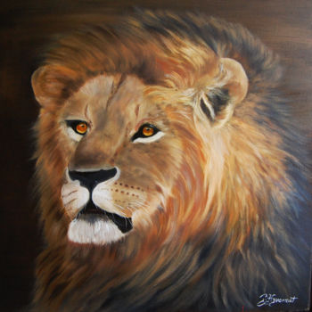 Pintura titulada "Lion (Cecil roi lio…" por Patricia Hyvernat, Obra de arte original, Oleo