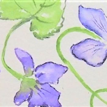 Malerei mit dem Titel "violettes - marque…" von Patricia Hyvernat, Original-Kunstwerk, Aquarell